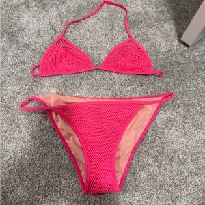 Hot pink mesh Victoria secret bikini